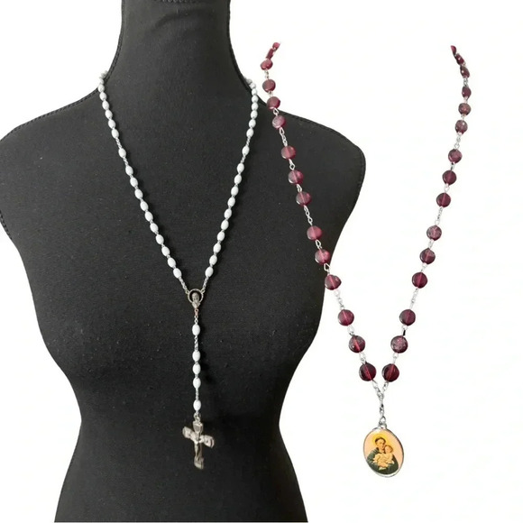 Estate Bundle | Rosary + Saint Anthony Prayer Necklaces - Picture 1 of 8